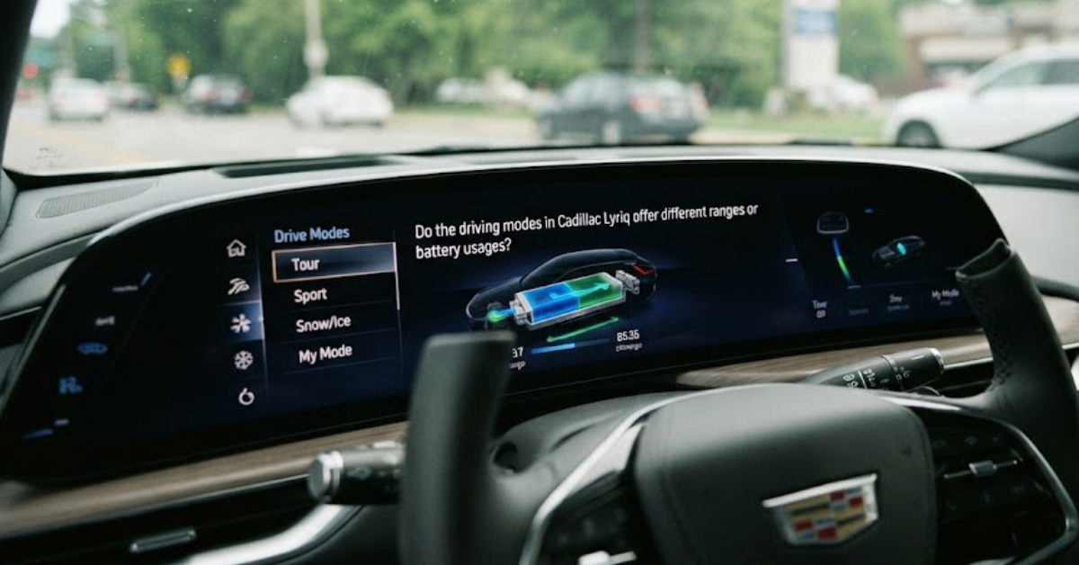 Do the Driving Modes in Cadillac Lyriq Offer Different Ranges or Battery Usages?
